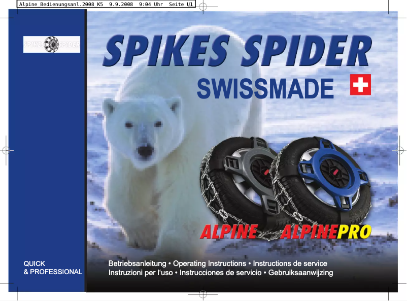 Page 1 de la notice Manuel utilisateur Spikes Spider Alpine