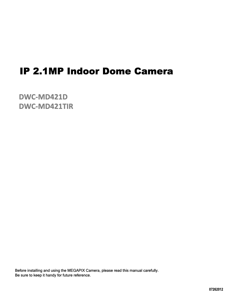 Page 1 de la notice Manuel utilisateur Digital Watchdog DWC-MD421TIR