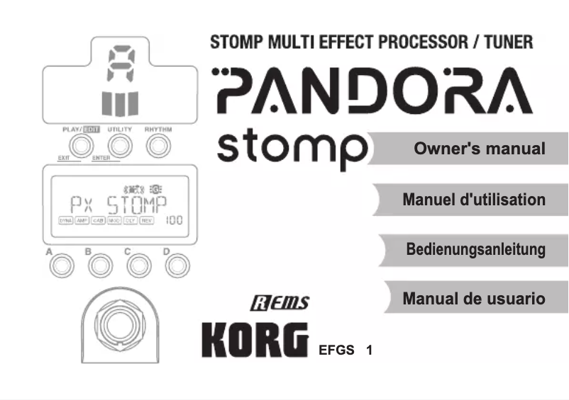 Page n°1 - Manuel utilisateur Korg Pandora stomp