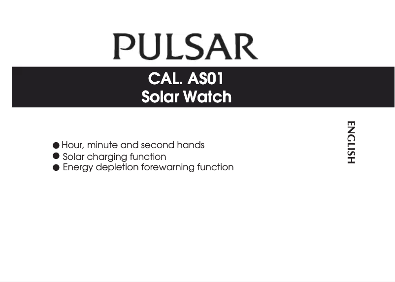 Page n°1 - Manuel utilisateur Pulsar Regular PY5031X1