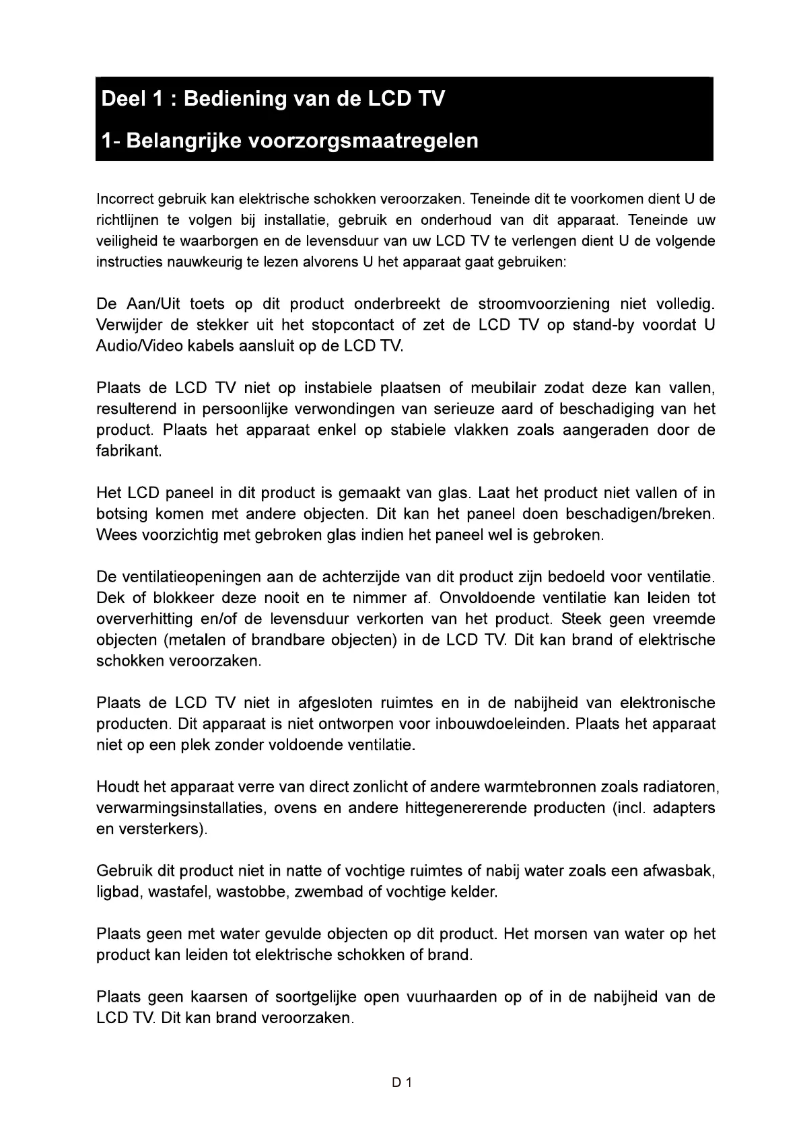 Page n°1 - Manuel utilisateur MT Logic TFDVD-1522MT