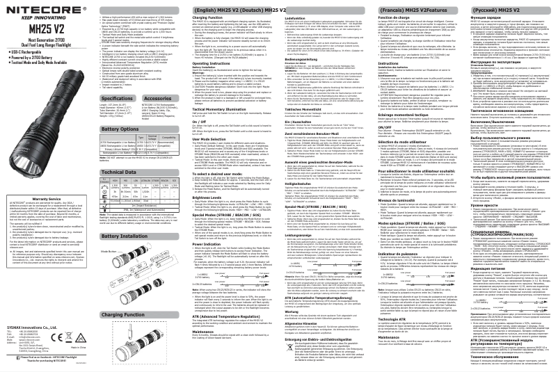 Image de la première page du manuel de l'appareil MH25 V2