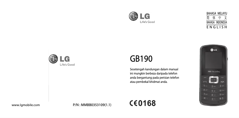 Página 1 del manual Manual de usuario LG GB190