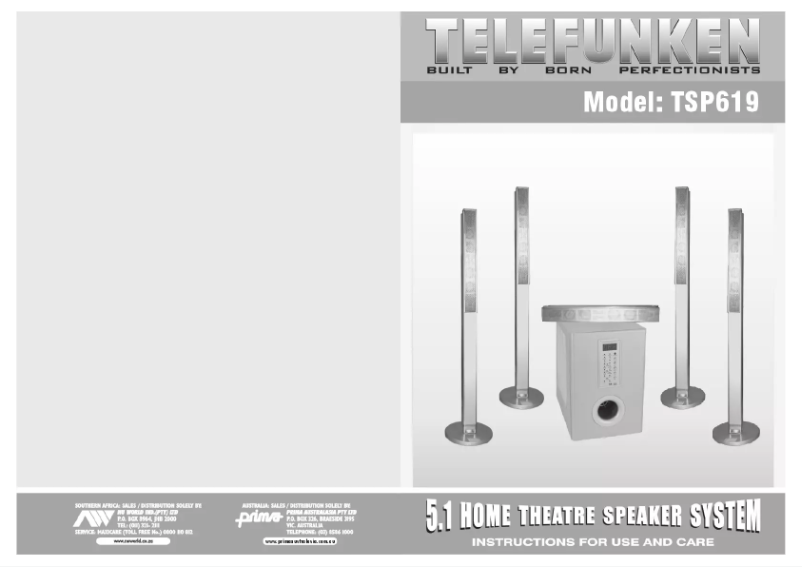 Página 1 del manual Manual de usuario Telefunken TSP 619