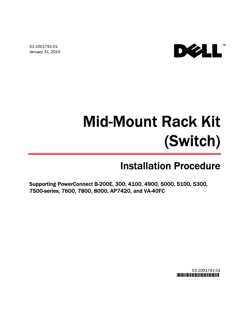Page n°1 - Guide d'installation Dell PowerConnect B-8000