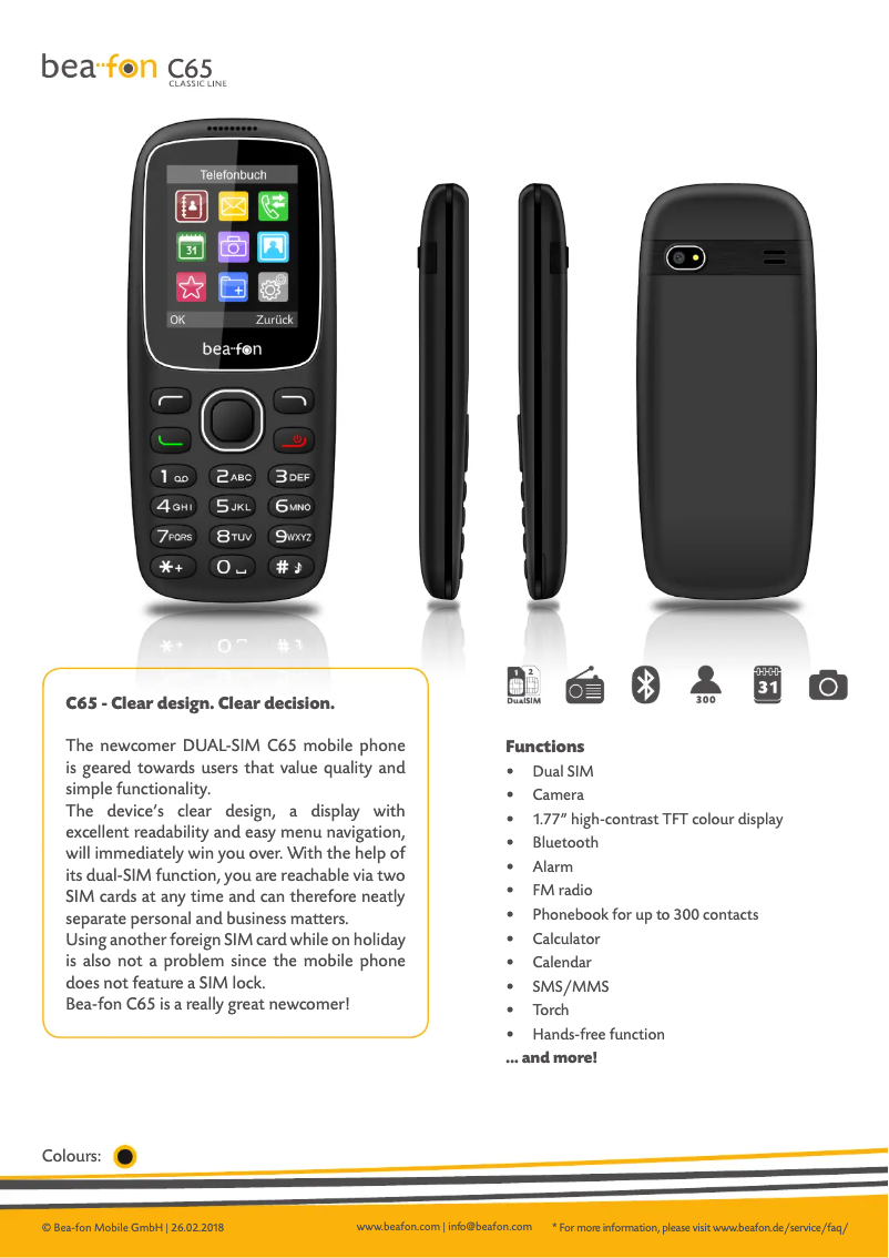 Page n°1 - Manuel utilisateur Bea-fon C65