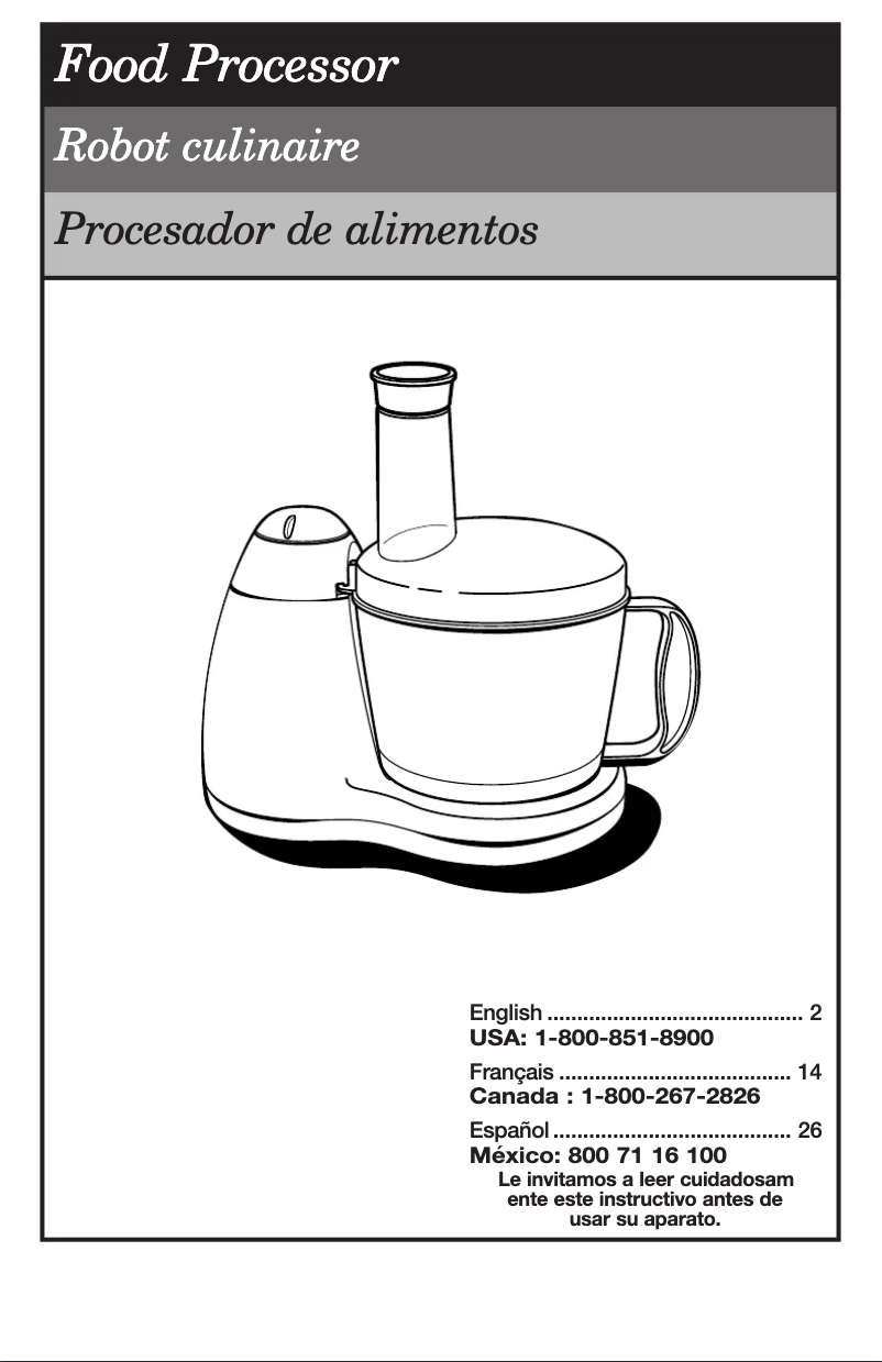 Page n°1 - Manuel d'utilisation et d'entretien Hamilton Beach 70450