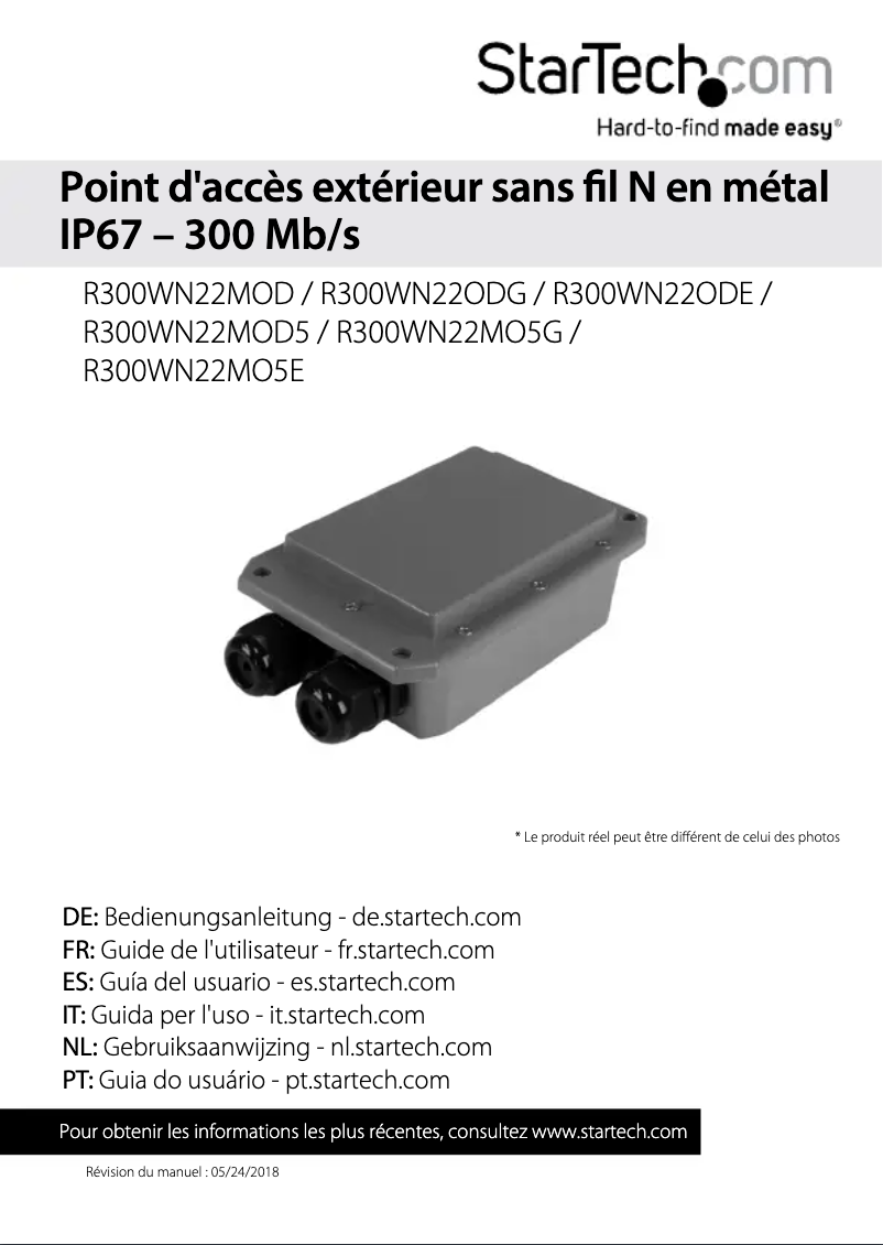 Image de la première page du manuel de l'appareil R300WN22ODG