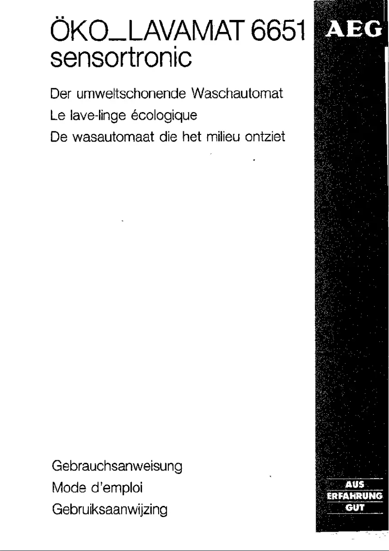 Page n°1 - Manuel utilisateur AEG Lavamat 6651