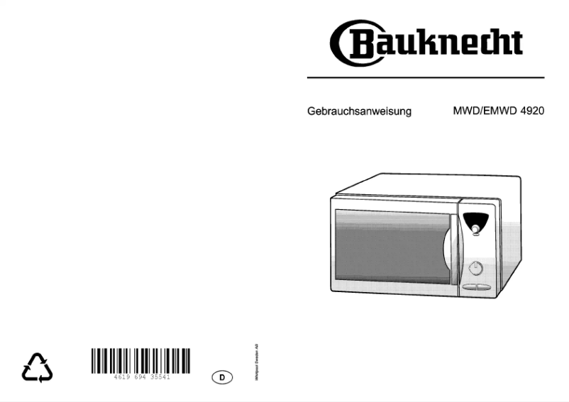 Página 1 del manual Manual de usuario Bauknecht EMWD 4920 SW