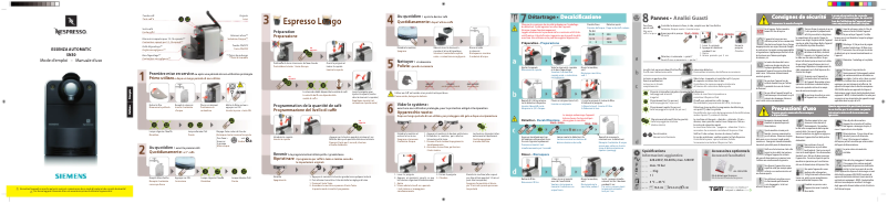 Page n°1 - Manuel utilisateur Siemens Nespresso TK30N01DE