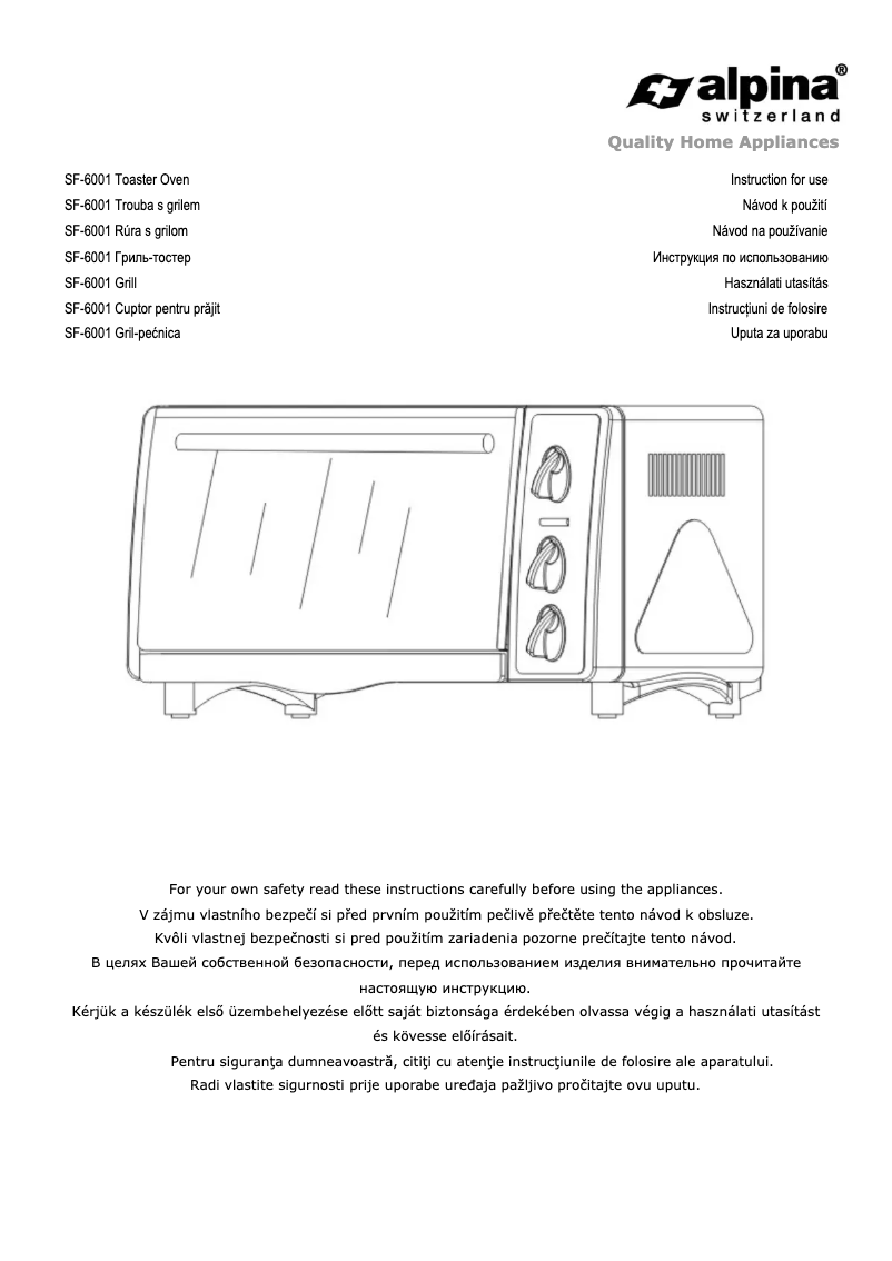 Page 1 de la notice Manuel utilisateur Alpina SF-6001