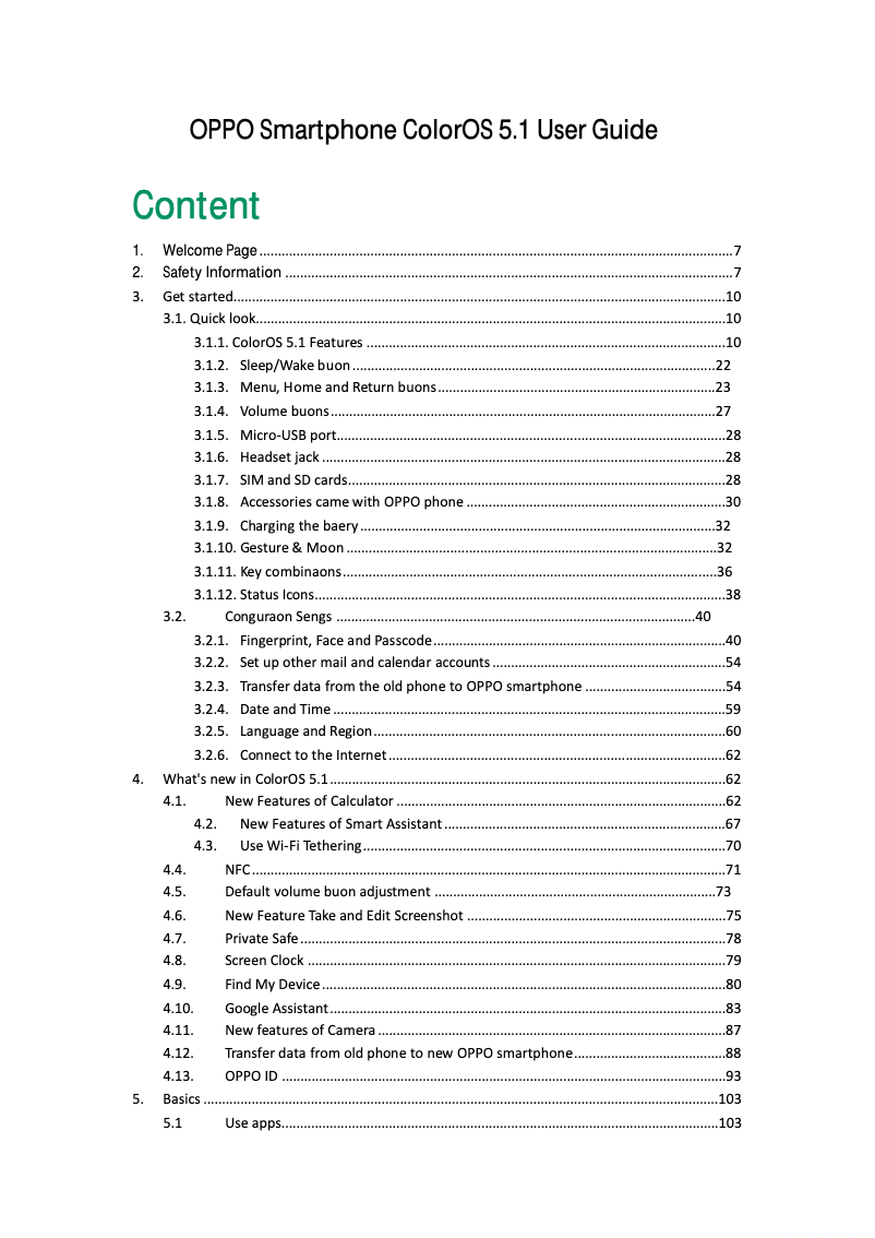 Imagen de la primera página del manual del dispositivo Realme 2