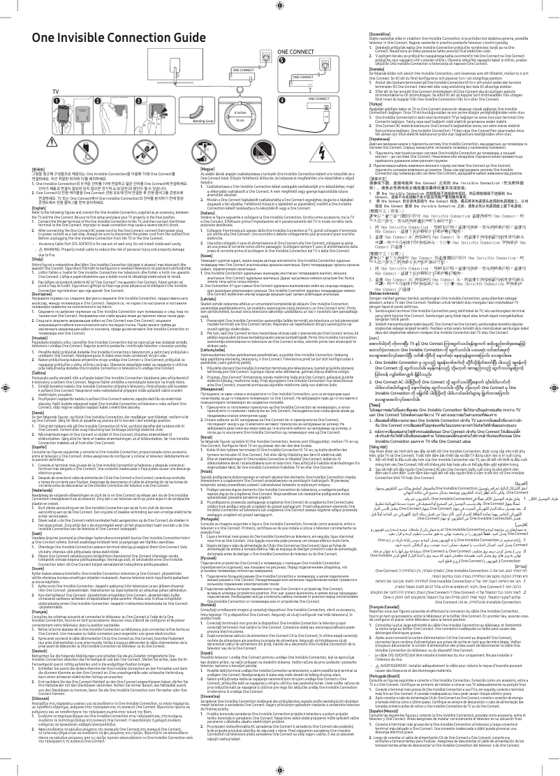 Page n°1 - Manuel utilisateur Samsung One Invisible Cable QLED 2018 VG-SOCN15
