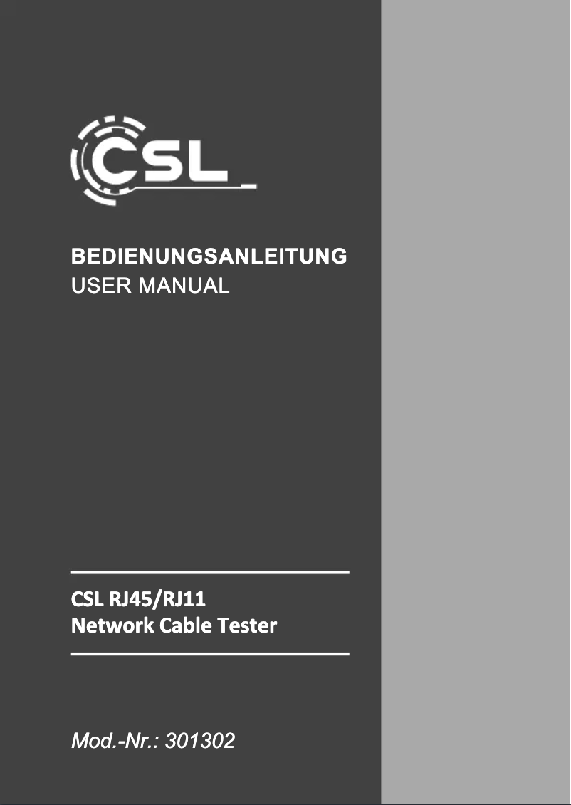 Page n°1 - Manuel utilisateur CSL 301302