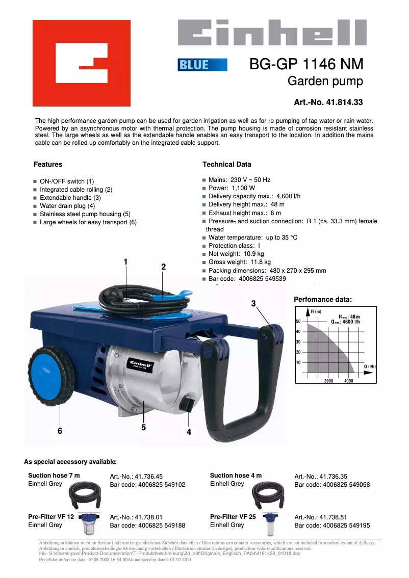 Imagen de la primera página del manual del dispositivo BG-GP 1146 NM