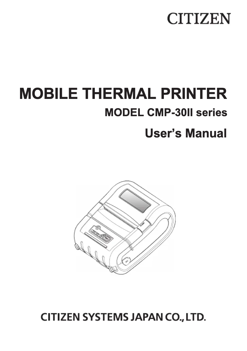 Page 1 de la notice Manuel utilisateur Citizen CMP-30IIL