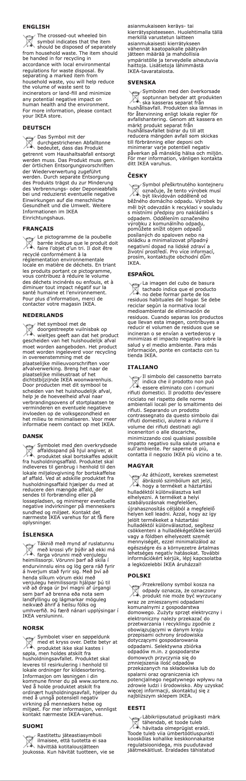 Page 1 de la notice Manuel utilisateur Ikea SOLHETTA 405.186.42