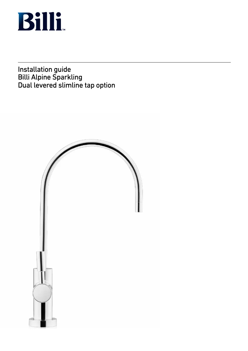 Page 1 de la notice Guide d'installation Billi Alpine Sparkling