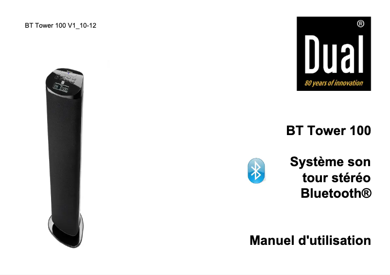Image de la première page du manuel de l'appareil BT Tower 100