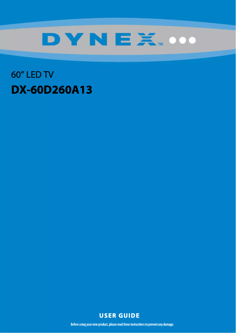 Image de la première page du manuel de l'appareil DX-60D260A13