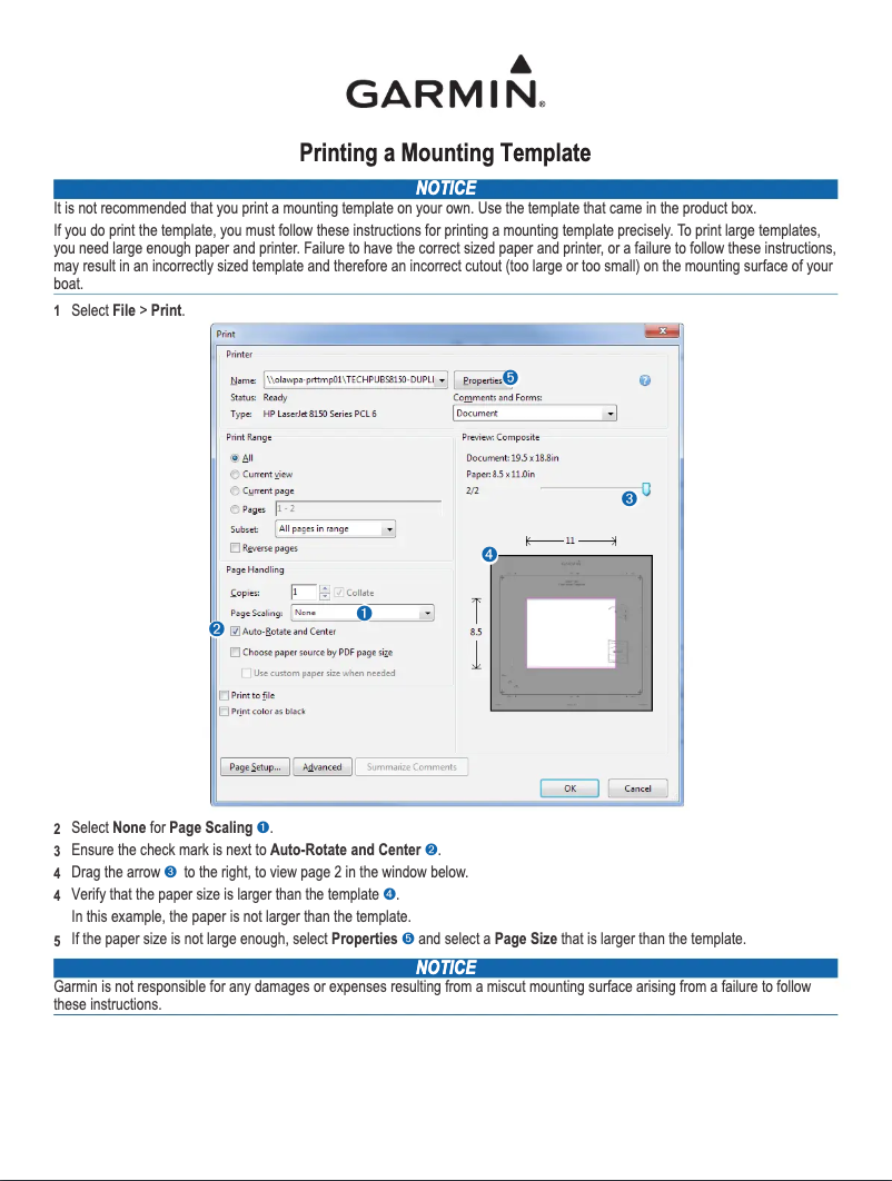 Page n°1 - Instructions / montage Garmin ECHOMAP UHD 72cv