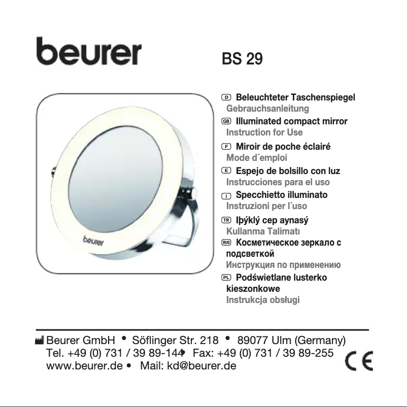 Página 1 del manual Manual de usuario Beurer BS 29