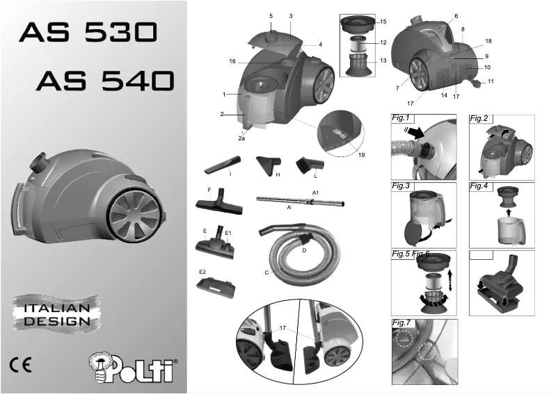 Page n°1 - Manuel utilisateur Polti AS 540