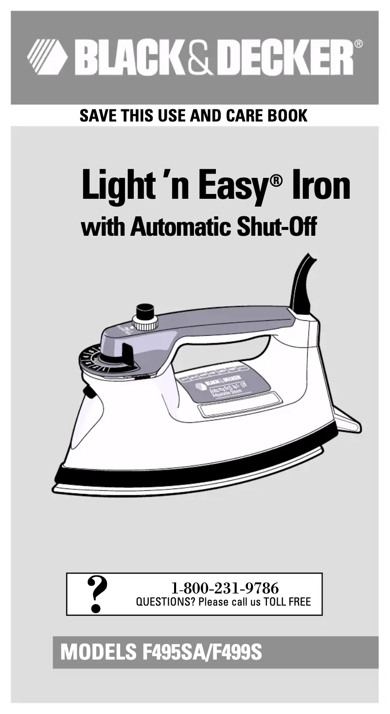 Page 1 de la notice Manuel utilisateur Black & Decker F499S