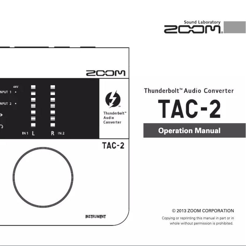 Image de la première page du manuel de l'appareil TAC-2