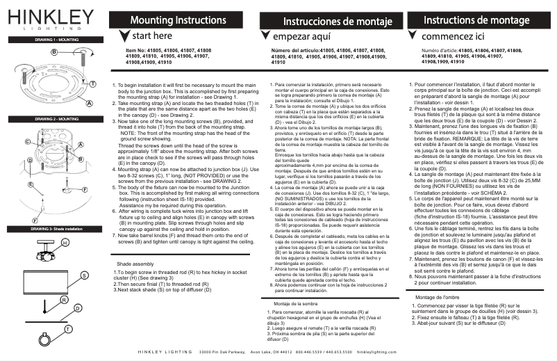 Page n°1 - Manuel utilisateur Hinkley Lighting Link 41810BK