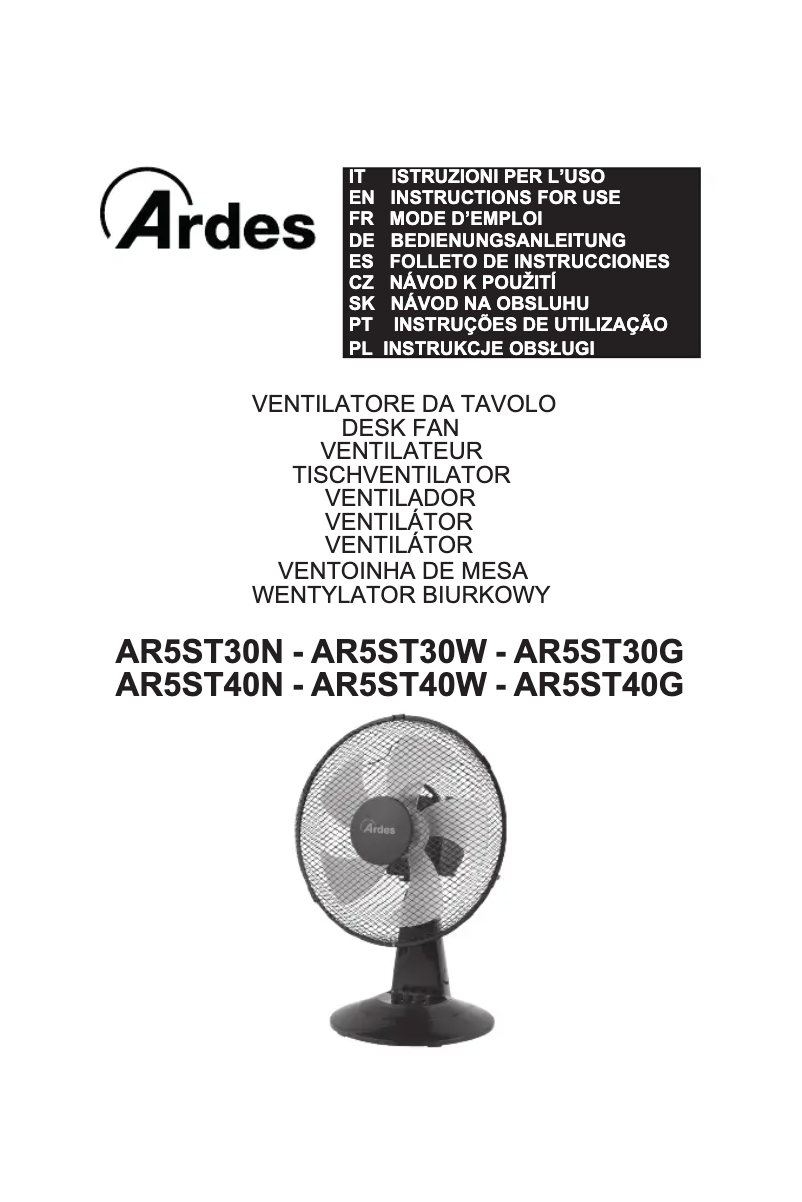 Page n°1 - Manuel utilisateur Ardes AR5ST30N