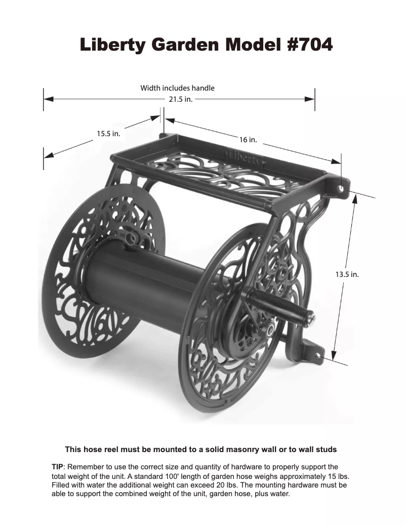 Page n°1 - Manuel utilisateur Liberty Garden 704