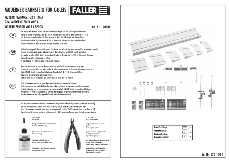 Page 1 de la notice Manuel utilisateur Faller 120100