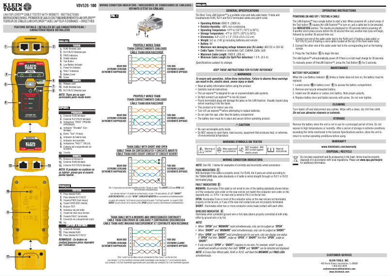 Page 1 de la notice Manuel utilisateur Klein Tools VDV526-100