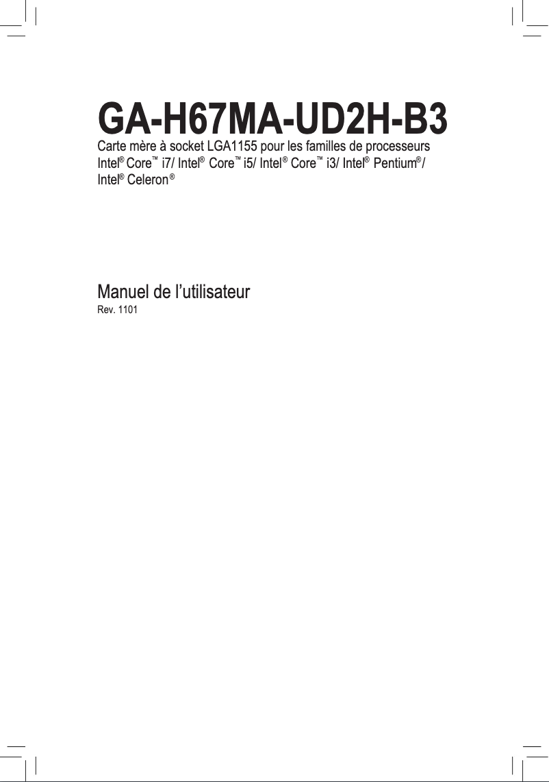 Page n°1 - Manuel utilisateur Gigabyte GA-H67MA-UD2H-B3