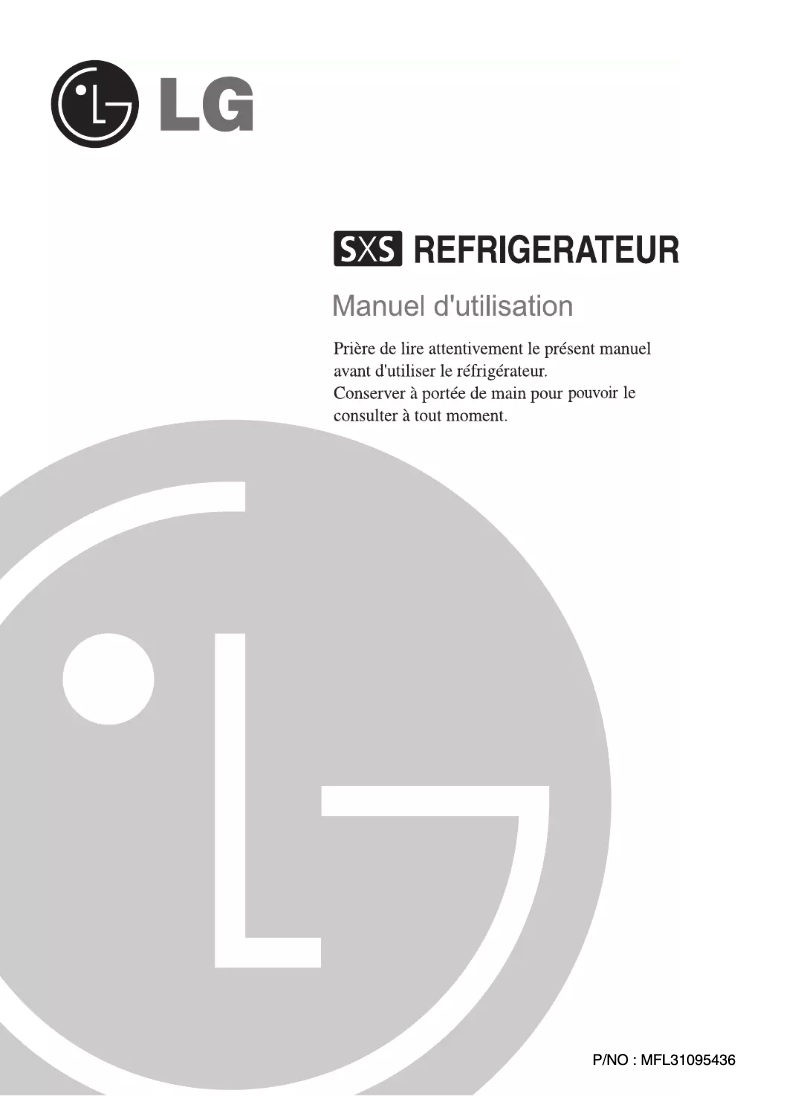 Page 1 de la notice Manuel utilisateur LG GR-P227STG