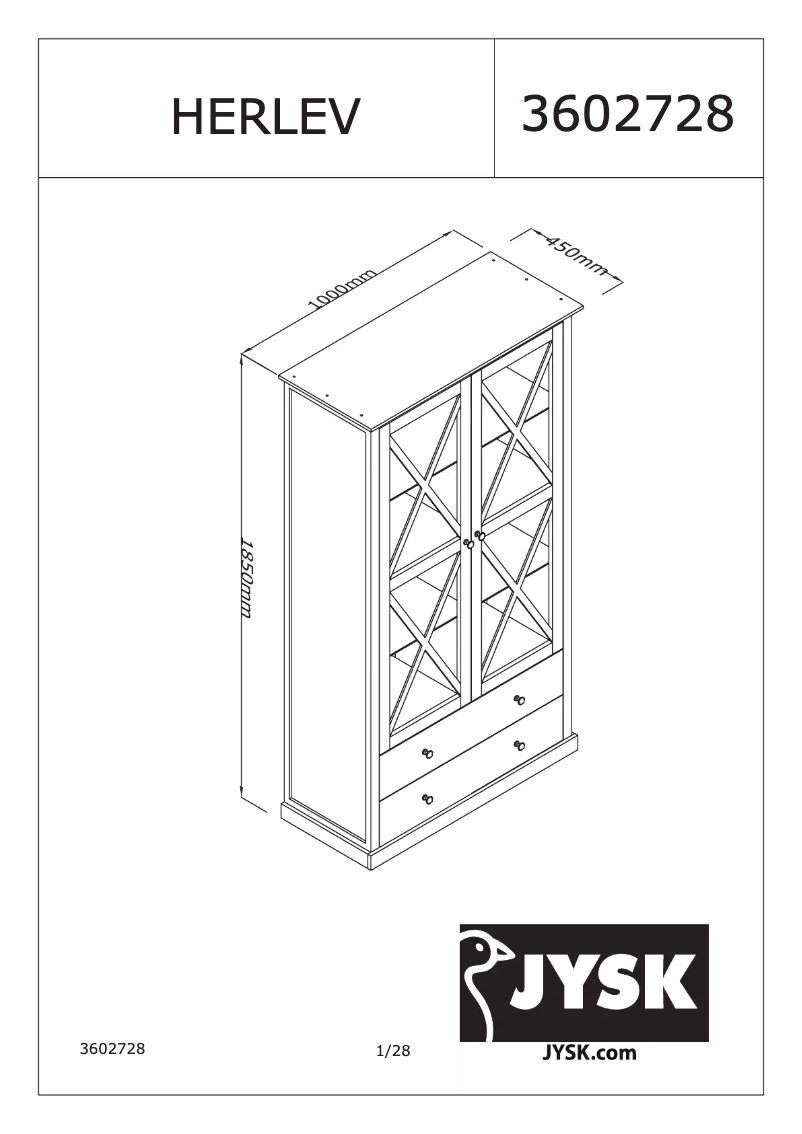 Image de la première page du manuel de l'appareil Herlev (100x185x45)