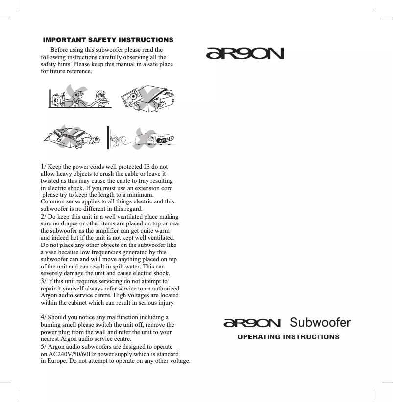 Página 1 del manual Manual de usuario Argon SUB12