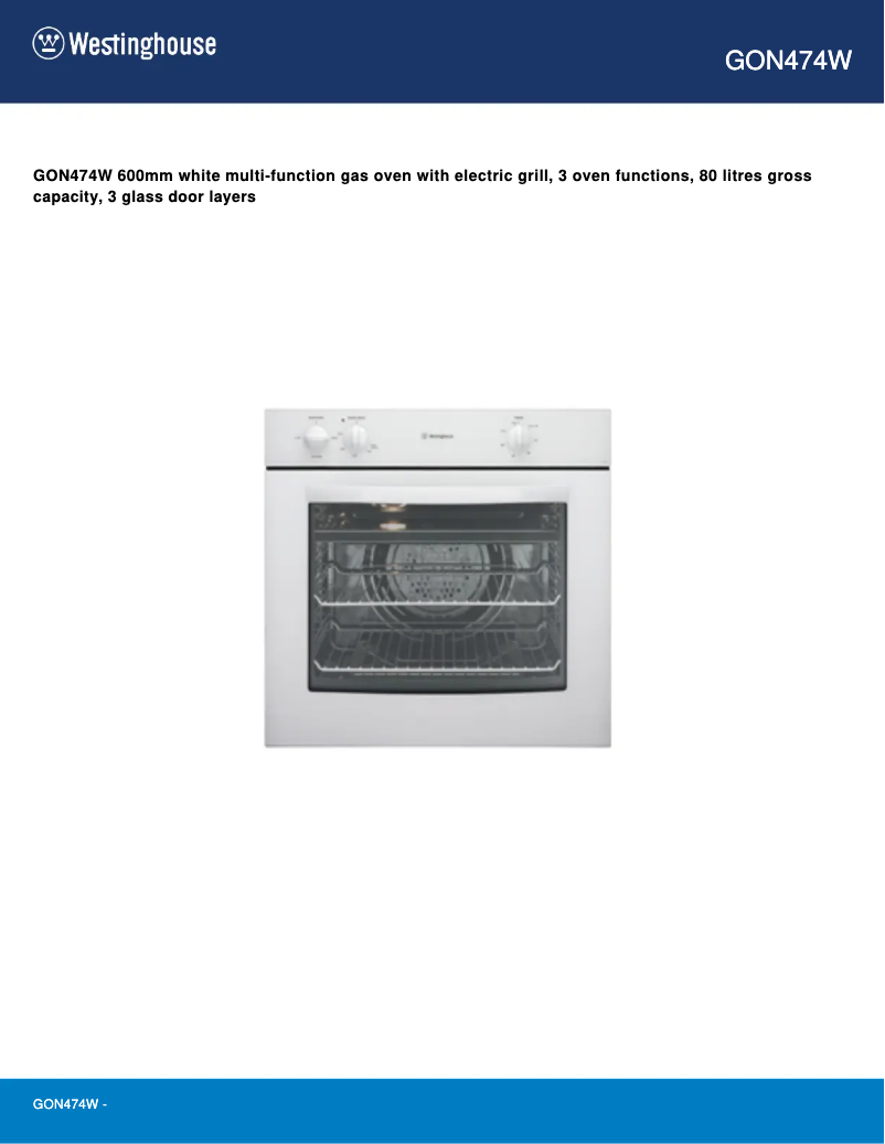 Image de la première page du manuel de l'appareil GON474W