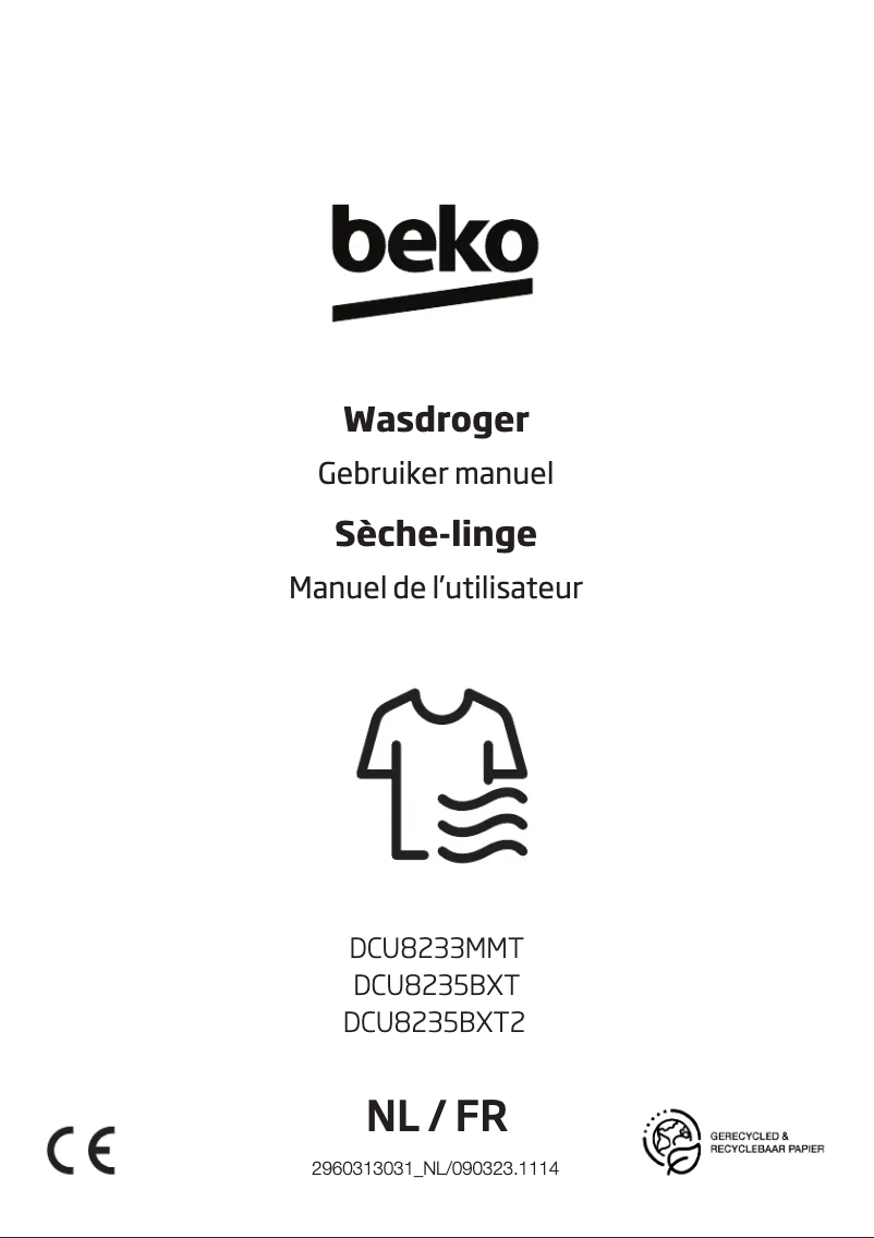 Page 1 de la notice Manuel utilisateur Beko DCU8235BXT2