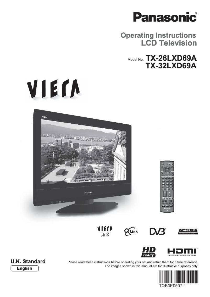 Image de la première page du manuel de l'appareil Viera TX-26LXD69A