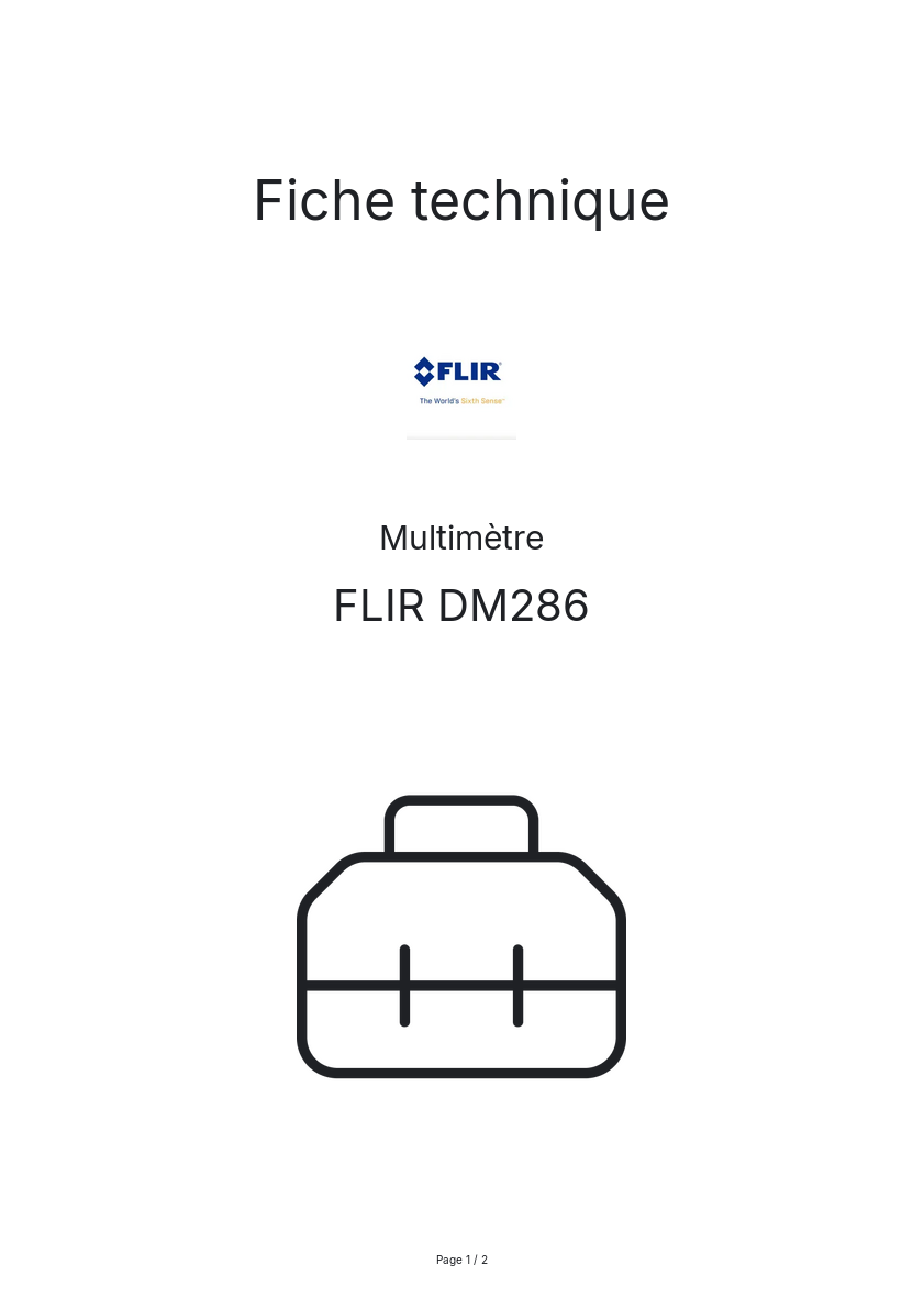 Image de la première page du manuel de l'appareil DM286
