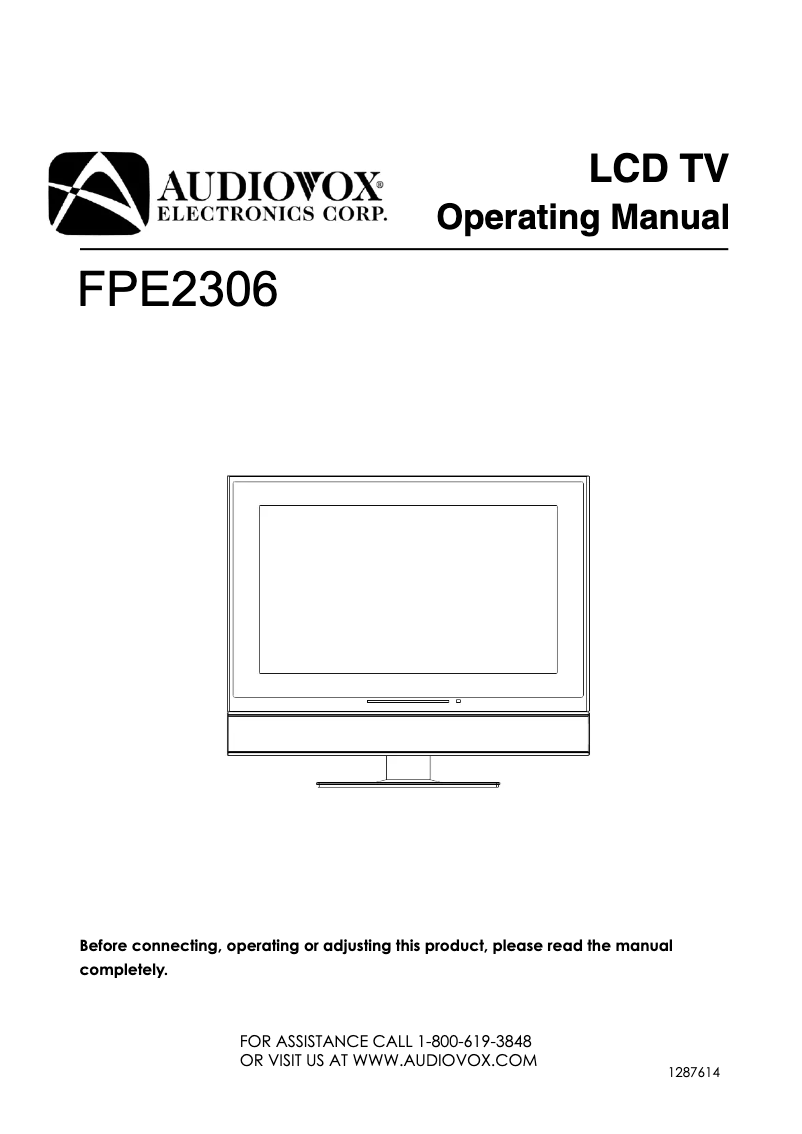 Image de la première page du manuel de l'appareil FPE2306