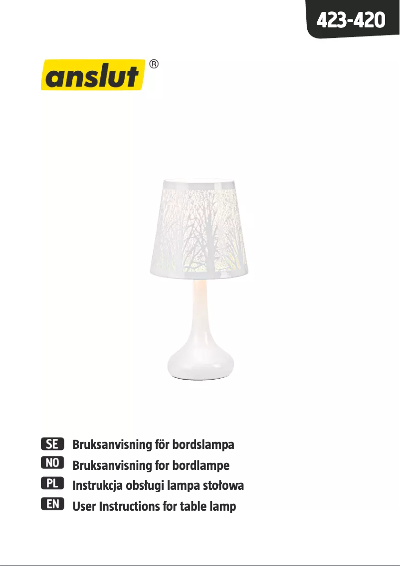 Page n°1 - Manuel utilisateur Anslut 423-420