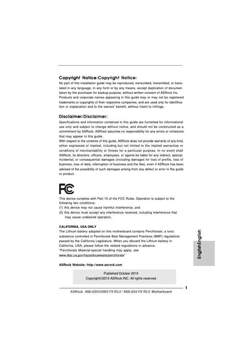 Image de la première page du manuel de l'appareil N68-GS4/USB3 FX R2.0