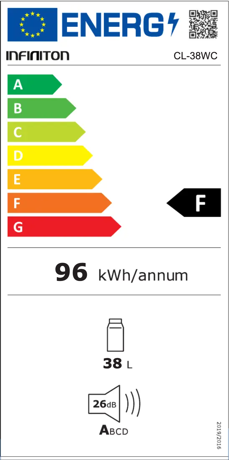Page n°1 - Label énergétique Infiniton CL-38WC