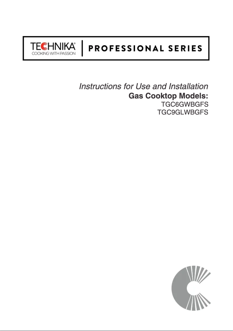 Image de la première page du manuel de l'appareil TGC9GLWBGFS