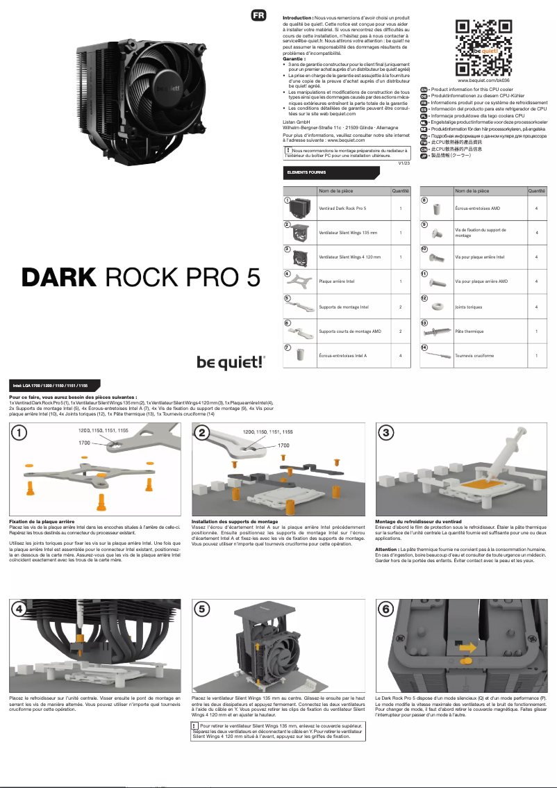 Image de la première page du manuel de l'appareil Dark Rock Pro 5