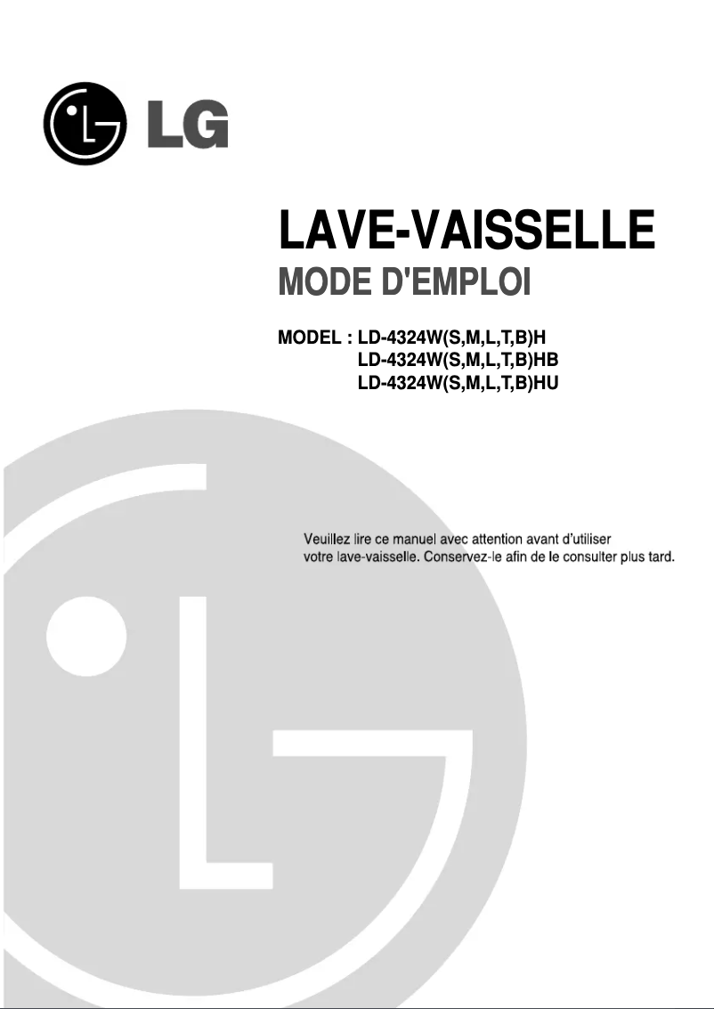 Page n°1 - Manuel utilisateur LG LD-4324WH